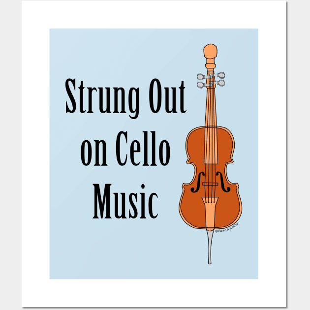 Strung Out Cello Wall Art by Barthol Graphics